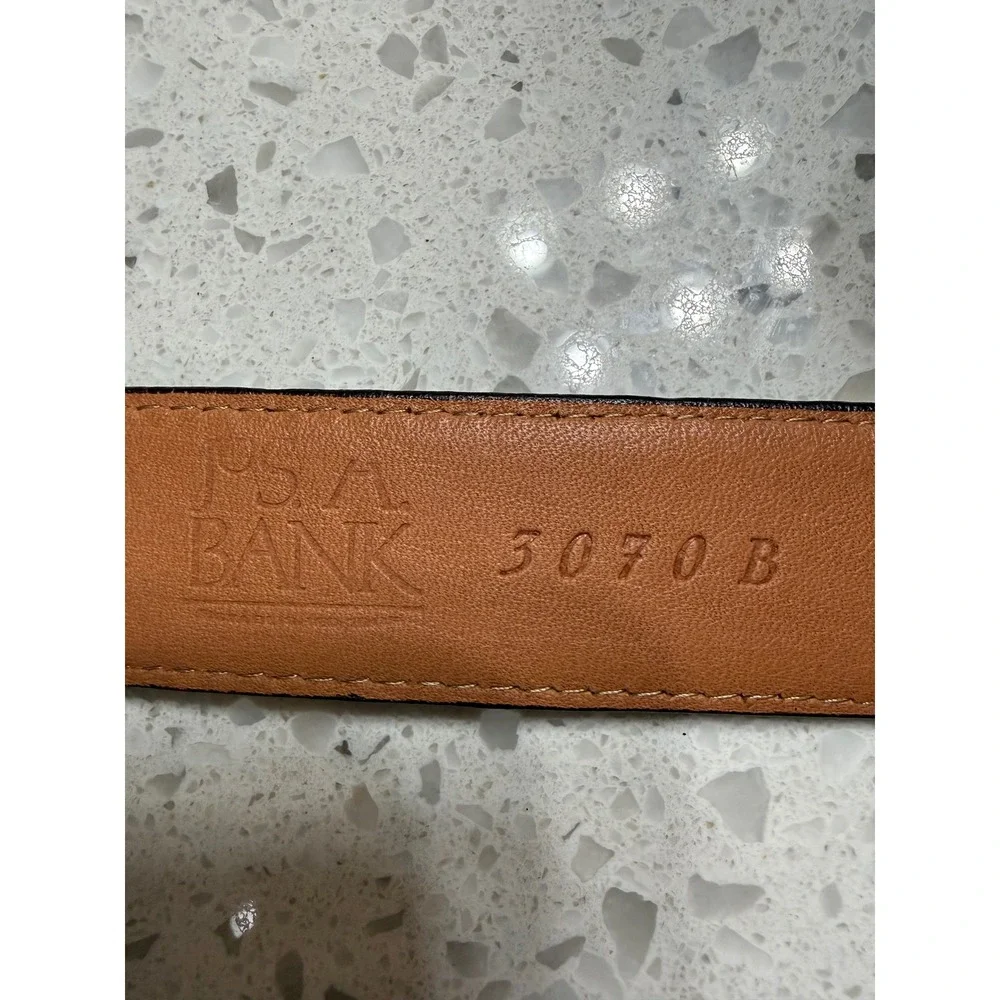 Jos. A. Bank Belt Brown EUC Lizard Embossed Brass Buckle Sz 40